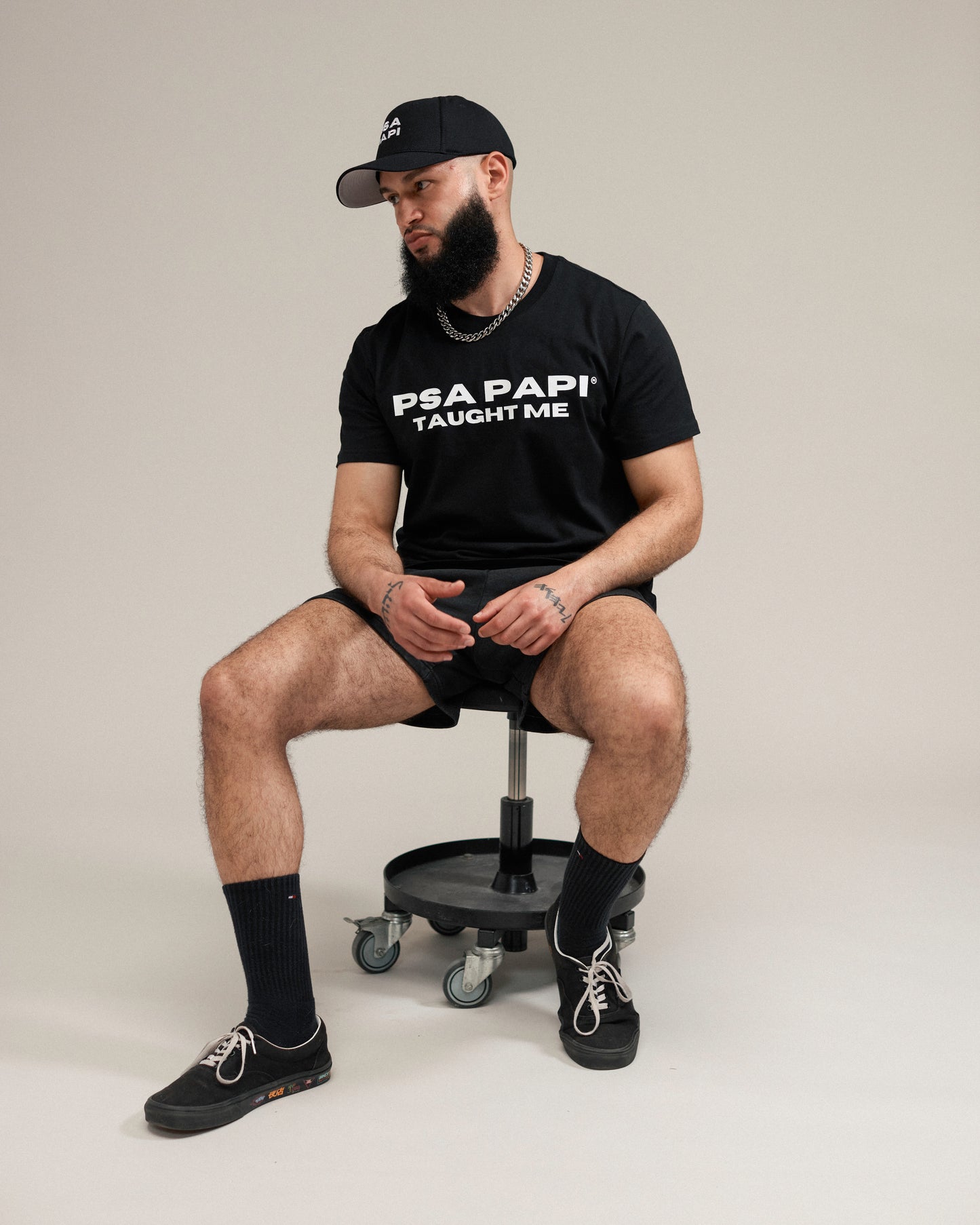 PSA Papi™ Taught Me T-Shirt (Very Black)